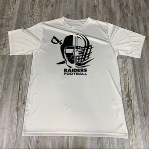 Raiders Football Light Gray Black Graphic Tee SZ S